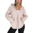 thumbnail image 2 of Womens Zip Up Hoodies Oversized Sweatshirts Fall School Fashion Outfits Casual Jackets Winter Clothes Khaki S, 2 of 9