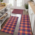 thumbnail image 2 of Multi Color Checkerboard Checkered Pattern Kitchen Rugs Sets Of 3,Kitchen Runner Rugs Non Skid Washable,Decorative Kitchen Floor Mats for Kitchen,Sink,Laundry,17"x30"+ 17"x47" + 17"x59", 2 of 6