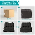 thumbnail image 3 of BALUS Folding Sofa Bed, Convertible Sleeper Couch with Foldable Memory Foam, Space-Saving Floor Bed for Living Room/Apartments, Dark Grey, 3 of 8