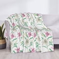 thumbnail image 3 of Honeii Lilies Flowers print throw blanket, crafted from cozy cotton flannel, offers versatile home decor as a bedding suitable for all seasons.-80"x60", 3 of 6