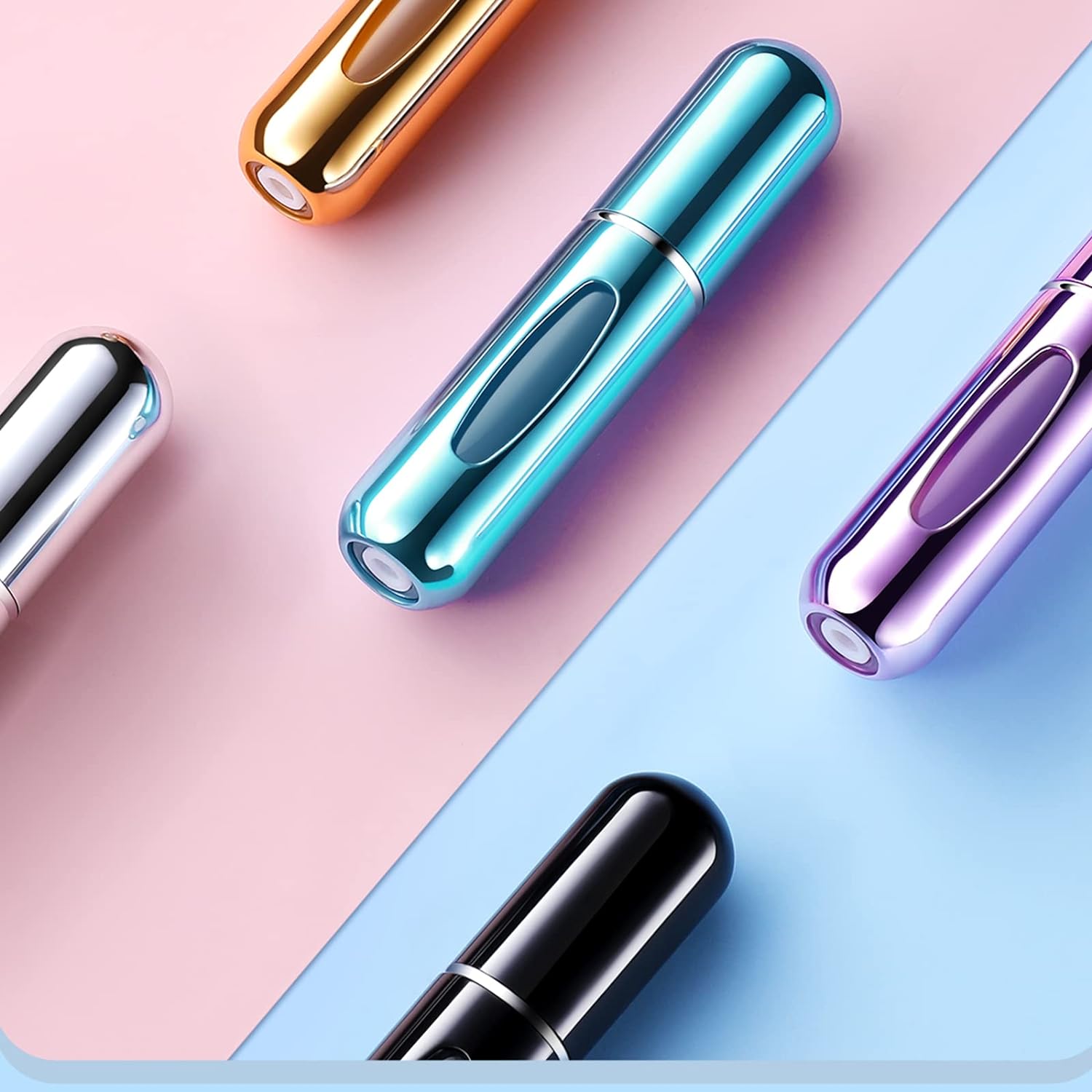 Mini Refillable Perfume Portable Atomizer Bottle Refillable Perfume Spray, Refill Pump Case for Traveling and Outgoing (5ml, 4 Pack)