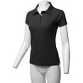 thumbnail image 5 of A2Y Women's Basic Casual Essentials 4-Button Junior-Fit PK Cotton Pique Polo Shirt Black M, 5 of 6