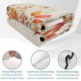 thumbnail image 4 of 3 Pieces Queen Quilt Set,Vintage Fall Thanksgiving Pumpkin Soft Bedding Sets with 1 Quilt & 2 Pillow Shams,Farmhouse Maple Leaves Summer Bedspread Lightweight Coverlet Comforter for All Season, 4 of 9