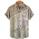 thumbnail image 3 of Camisa hawaiana con estampado 3D de periódico para hombre, camisas casuales de moda de uso diario, camisas de manga corta, blusas con botones, ropa unisex de gran tamaño con solapa 2024, 3 of 5
