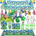 thumbnail image 2 of Decoración de fiesta de Mario Bros, suministros de cumpleaños de Super Mario, globos, pancarta, telón de fondo, adorno de pastel, regalo de Navidad para niña, 2 of 4