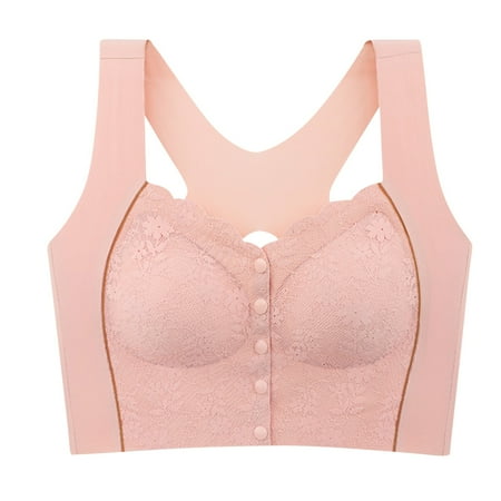Sngxgn Women s Push up Lace Bra Underwire Plunge Full Coverage Bras (Pink XL)