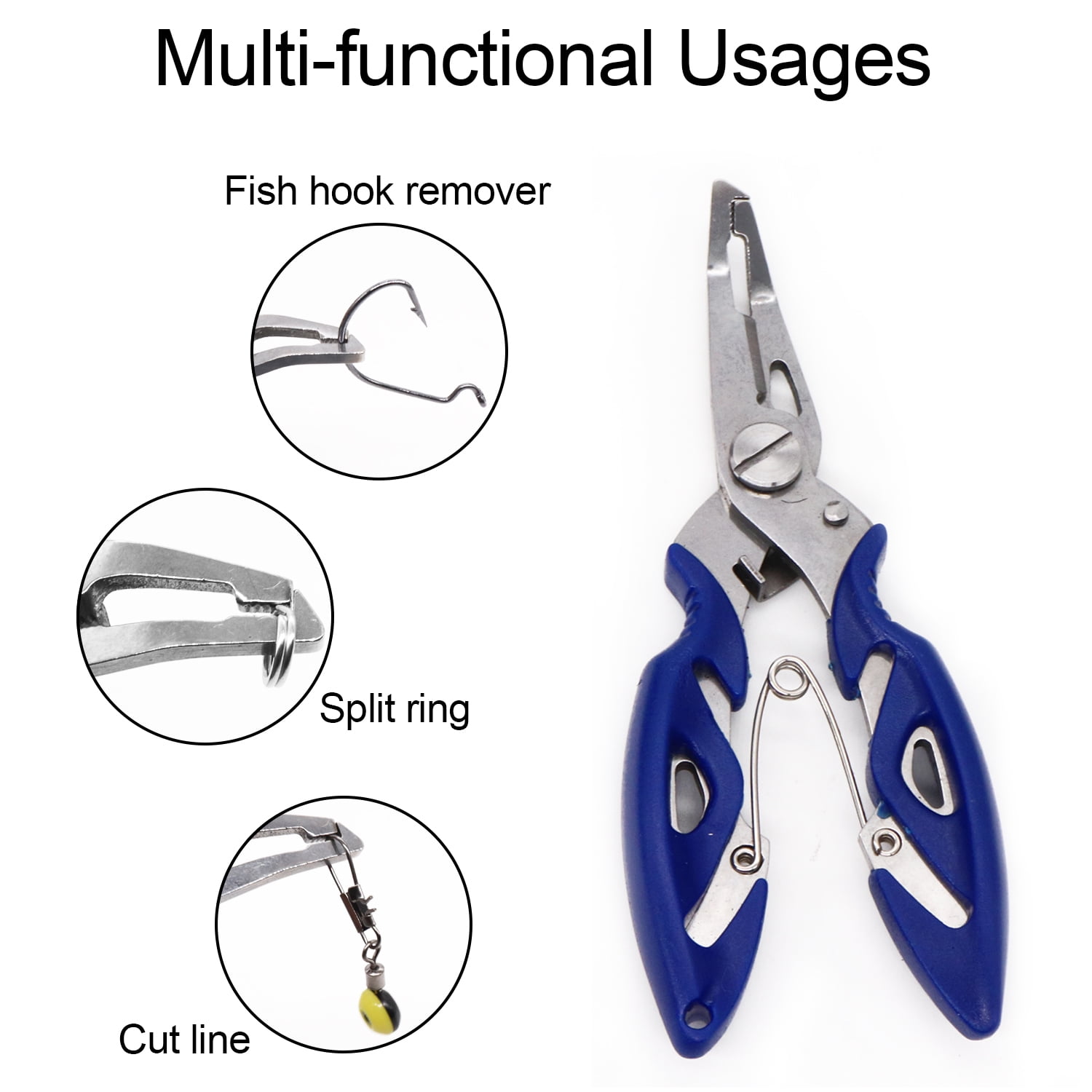 188PCS Fishing Accessories Kit with Tackle Box Pliers Jig Hooks Swivels Snaps