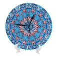thumbnail image 2 of Reloj de pared caleidoscopio fractal azul turquesa - Reloj de pared silencioso que no hace tictac de 10 pulgadas - Estilo rústico retro decorativo para sala de estar, cocina, hogar, baño y dormitorio, 2 of 7