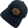 thumbnail image 3 of Never Better Skeleton Coffin Shaka Hat Mesh Trucker Snapback Hat Leather Patch Hat (Heather Grey/White), 3 of 5