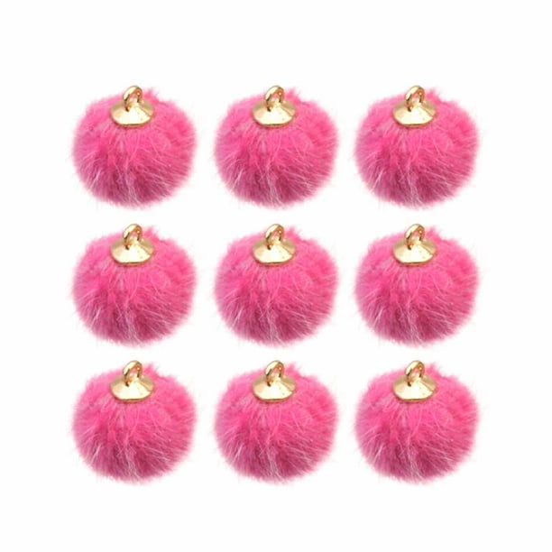 24 piezas Pendientes Peluche Colgante Bola DIY Pendientes Bola de pelo Colgante DIY Pendientes Accesorios (Rosy)