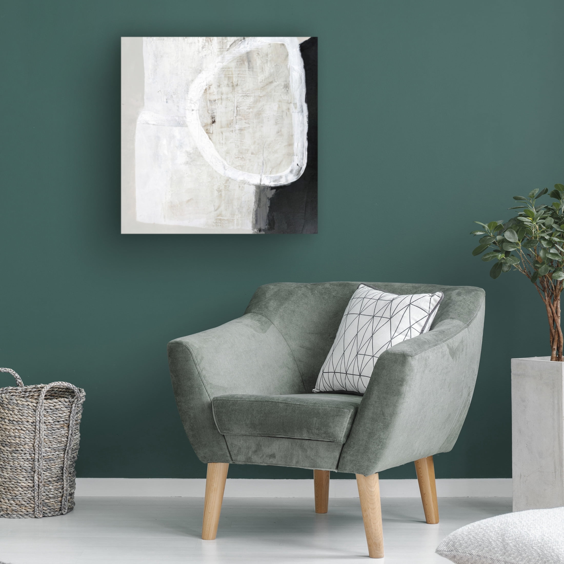 Canvas Wall Art - Design Fabrikken 'White Stone' Wall Art for Living Room, Bedroom, or Office Décor by Trademark Fine Art - 24 x 24 Inches