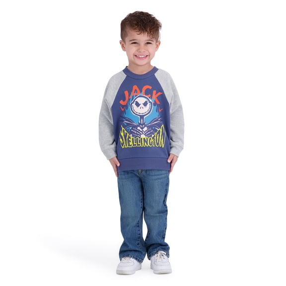 Nightmare Before Christmas Toddler Boy Long Sleeve Jack Skellington Sweatshirt, Sizes 12M-5T