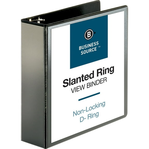 Business Source D-Ring View Binder 3" Capacity 11x8-1/2" Black 28449