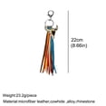 thumbnail image 2 of [Accessory Charm] Color Fringe Diamond Studded Bull Head Exaggerated Wild Style Bag Ornament Western Fashion, 2 of 2