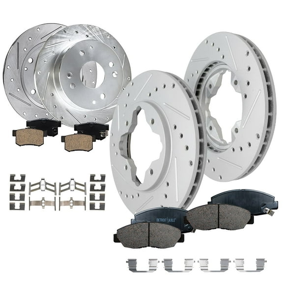 Detroit Axle - Front Rear Drilled Rotors Brake Pads for 1997 Acura CL 1991-1997 Honda Accord: 10.24" Front and Rear Rotors