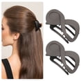 thumbnail image 5 of Unique Bargains 2pcs Plastic Hair Claws Hair Clips Hair Barrettes for Women Matte Brown 3.39''x1.89''x0.91'', 5 of 7