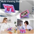 thumbnail image 6 of Allytechgroup Rugged Case for Apple iPad 9th 8th 7th Generation 10.2 inch 2021/2020/2019, Heavy Duty Protective Tablet Case with Kickstand, Pencil Holder & Detachable Shoulder Strap, Purple+Rose, 6 of 8