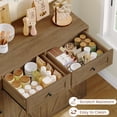 thumbnail image 6 of Homfa 47.2"W Kitchen Sideboard Credenza, Trash Can Cabinets Fits 12.5 Gallon Can, 2 Drawer Wood Buffet Storage Cabinet with Adjustable Shelf, Rustic Brown, 6 of 7