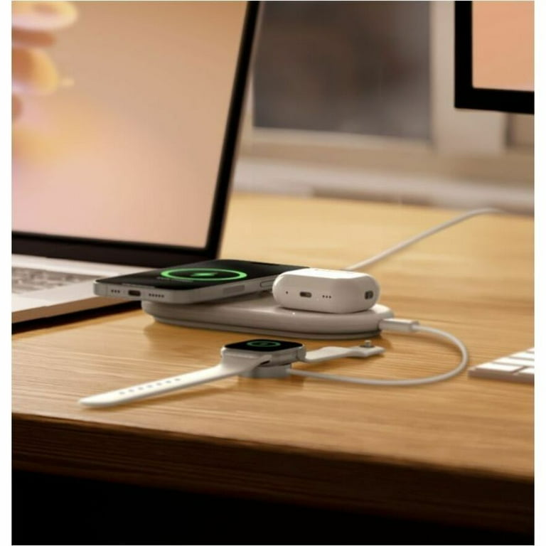 Belkin BoostCharge Pro 2-in-1 MagSafe-Compatible Wireless Charging Pad White Belkin BoostCharge Pro 2-in-1 MagSafe-Compatible Wireless Charging Pad White