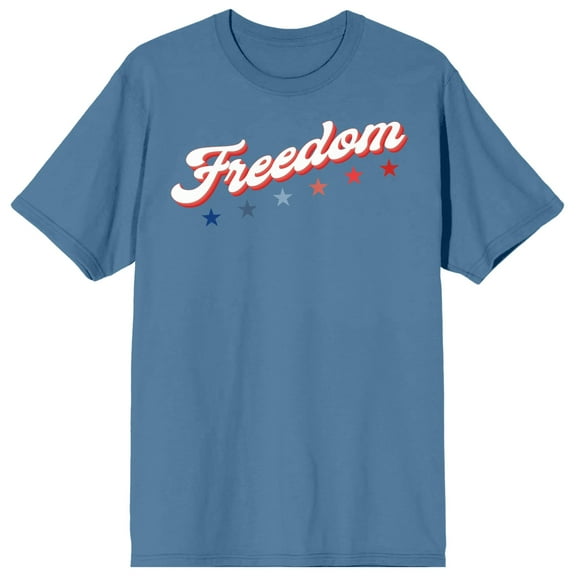 Americana Freedom Crew Neck Short Sleeve Blue Fog Men's T-shirt-Medium