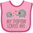 thumbnail image 3 of Inktastic My Papaw Loves Me Grandchild Boys or Girls Baby Bib, 3 of 4