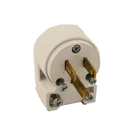 Leviton 000-515AN-000 Polarized Angle Plug, 125 V, 15 A, 2 P, 3 W, White