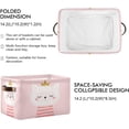 thumbnail image 2 of GZHJMY 2 Pack Foldable Rectangular Storage Baskets,Fabric Shelves Storage Bins with Leather Handles for Organizing Closet Clothes, Toys, Towels, Bedroom, Bathroom, Nursery, Office, Cute Girlish Print, 2 of 7