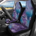 thumbnail image 3 of Uourmeti Car Seat Covers Breathable Polyester, Compatible with Auto Seats Front Drive Seat, for Trucks Cars, Purple & Teal Marble Pattern with Gold Veins, 3 of 10