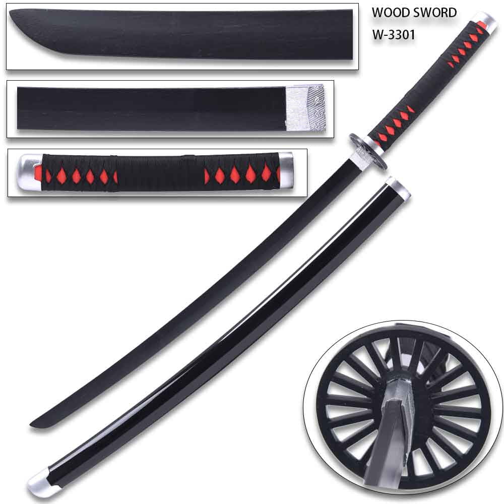 Tanjiro Kamado Wood Nichirin Katana – Demon Slayer Cosplay Prop, 41 in