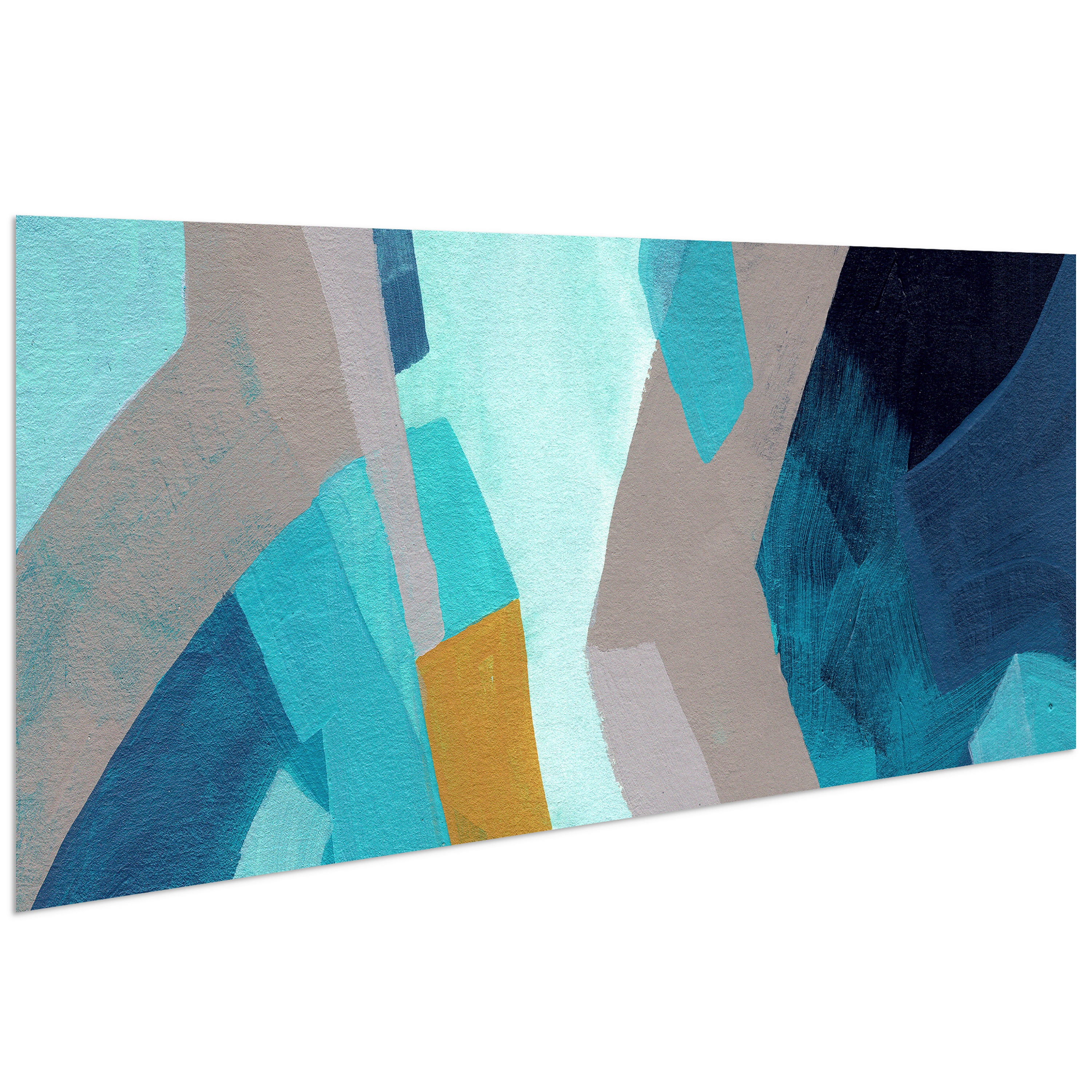 Empire Art Direct Puzzle Blues C Frameless Free Floating Tempered Glass Panel Graphic Wall Art, 72" x 36" x 0.2", Ready to Hang