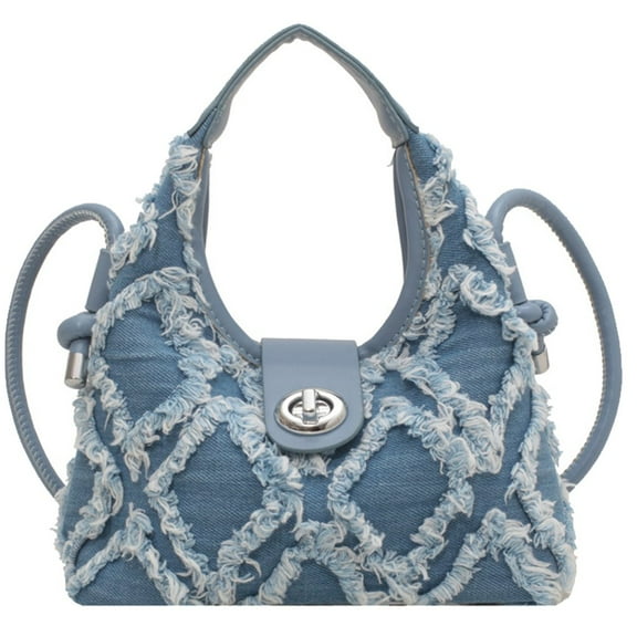 Small Crossbody Shoulder Bag for Women Vintage Fashion Jean Denim Purse Mini Handbags Female Elegant Tassel Shoulder Bag