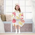 thumbnail image 7 of FORMRS Wearable Blanket Hoodie with Sleeves for Kids Cozy Flannel Sweatshirt, White Grapefruit Slices, 7 of 7