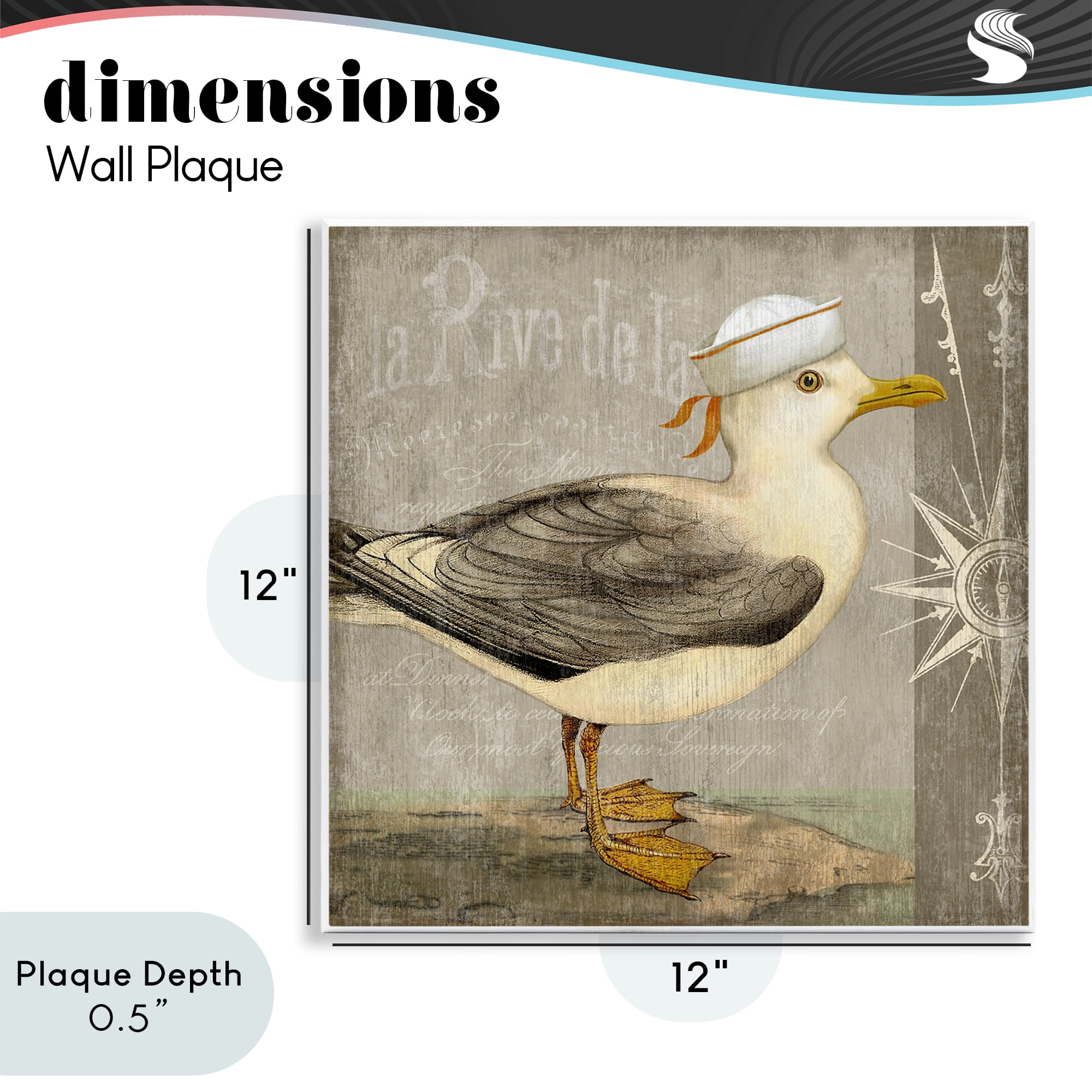 Stupell Industries Rustic Little Seagull Wall Plaque Art, design by Suzanne Nicoll