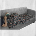 thumbnail image 5 of Floral Soft Flannel Fleece Blanket, Composition of Repeating Roses and Tiny Flowers Spring Season Layout, Cozy Plush for Indoor and Outdoor Use, 70" x 90", Dark Indigo and Multicolor, by Ambesonne, 5 of 5