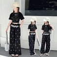 thumbnail image 2 of SJLDQY Girls Wide Leg Pants Lace Trousers for Girls Cute Bow Graphic Casual Baggy Pants with Pockets, 2 of 9