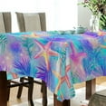 thumbnail image 5 of Yayeee Tablecloths 60" x 60" Rectangle Wrinkle Resistant Party Table Cover, Neon Starfish Pattern, 5 of 8