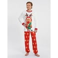 thumbnail image 4 of Family Matching Christmas Pajamas, Deer Pattern Crew Neck Long Sleeve Tops and Pants Sleepwear Set, 4 of 10