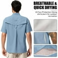 thumbnail image 4 of liyiyiyia Men's Button Short Sleeve Shirts for Fishing Hiking Outdoor Workwear Outdoor Quick Dry Sun Protection Button Work Shirt Casual Tops, 4 of 7