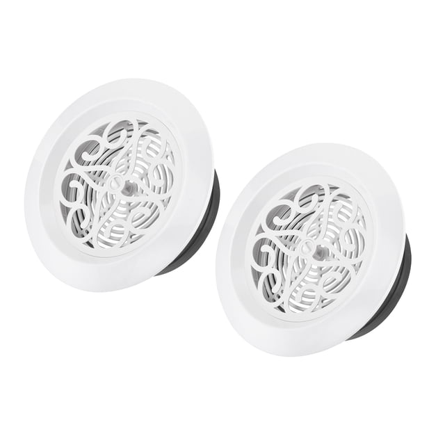 Unique Bargains Grille d'Aération Réglable 6 Pouces Motif Couverture Persienne Ronde Évent 2 Pack