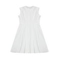 thumbnail image 3 of Robe Vintage en Coton et Lin pour Femmes, Robe Midi Décontractée d'Été à Boutons, Col en V, Grande Taille p-3TG, 3 of 6