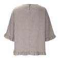 thumbnail image 4 of Summer Sales Womens Summer Tops Cute Lightweight Cotton‑Linen 3/4 Sleeve Summer Casual Blouse Oversized Tshirts for Women Under 12$, 4 of 7