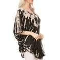 thumbnail image 3 of Sakkas Sunia Tie Dye Caftan Sleeve Blouse | Cover Up - Black - One Size, 3 of 5