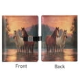 thumbnail image 2 of Leather Planner Leather Notebook Notebook Journal Binder Design Pen Pocket Design Convenient for Storage Sun and The Horses, 2 of 6