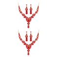 thumbnail image 2 of Jumpingount 3 unidades/juego de collar de aleación para mujer, elegante, nupcial, para chicas, damas, banquete, boda, pendiente, gargantilla, Rojo 2Conjunto, 2 of 6