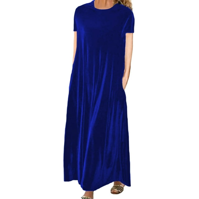 adviicd Robes de Travail pour Femmes Robes d'Été Décontractées Sans Manches à Bretelles Spaghetti Robe Longue Maxi de Plage Bleue,TTG