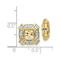 thumbnail image 3 of 14k White Gold Round & Baguette Diamond Square Halo Stud Earring Jacket 1/2 Ct., 3 of 3