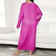 thumbnail image 4 of Nfurl Women's Plus Size Nightgowns Long Sleeve Crewneck Full Length Sleeping Gowns Soft Sleepwear Loose Fit Comfy Nightgown for Women Hot Pink XL, 4 of 4