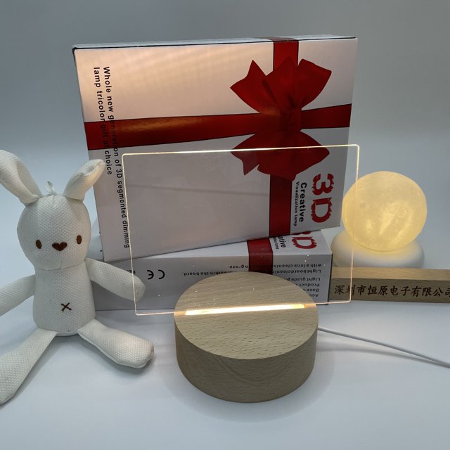 sale solid wood message board night light 3D Creative light acrylic table lamp atmosphere lamp