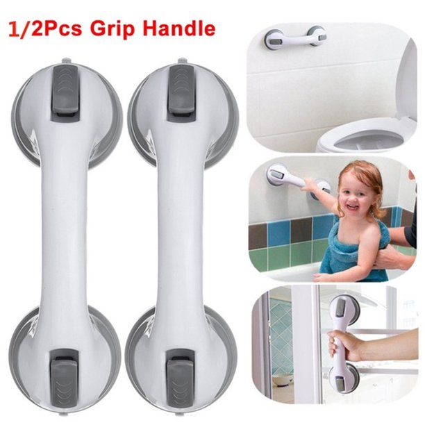 PIPETPET 1/2Pack 12" Bathroom Grip Handle Shower Tub Suction Cups Grab
