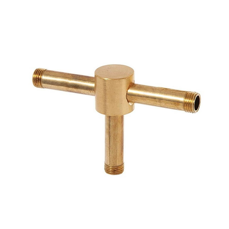 B&P Lamp® Flat Top 3-Way Brass Arm Back, All Holes Tapped 1/8IP, 3